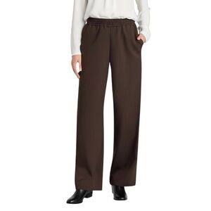 Matty M Wide Leg Pants Brown Pinstripe Pull-On Stretch Size Medium NWT